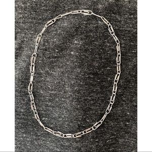 Sterling silver mini paper clip necklace